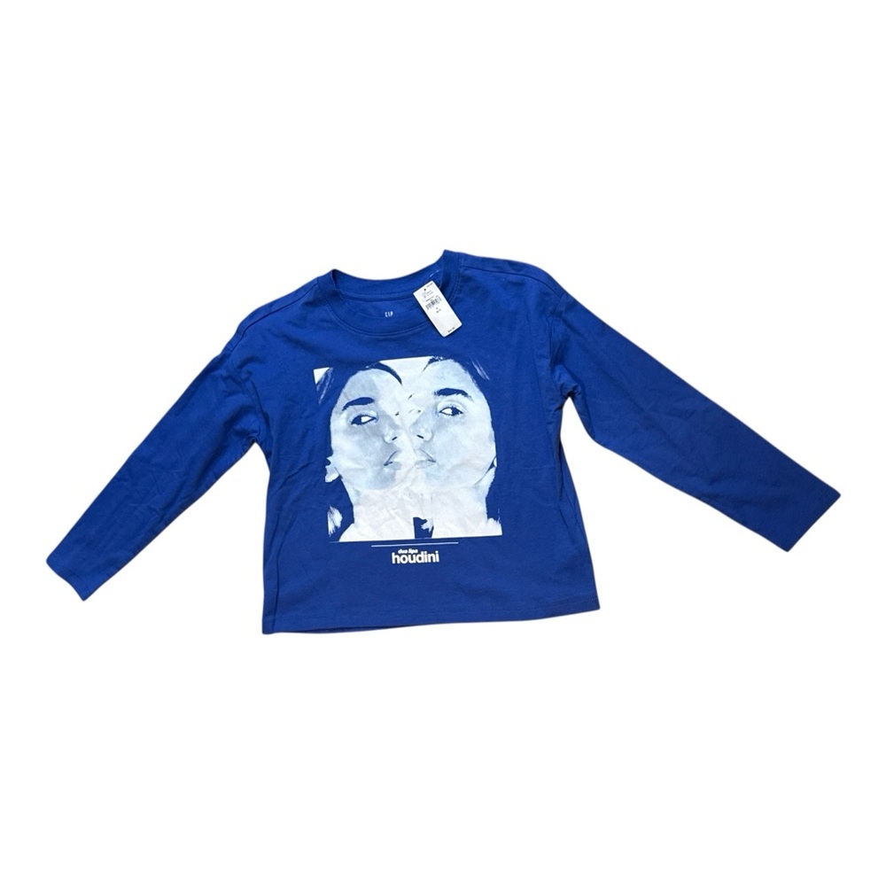 GAP Kids Blue Dua Lipa Oversized Boxy T-Shirt Graphic Long Sleeve Shirt, S (6-7) - Picture 2 of 6